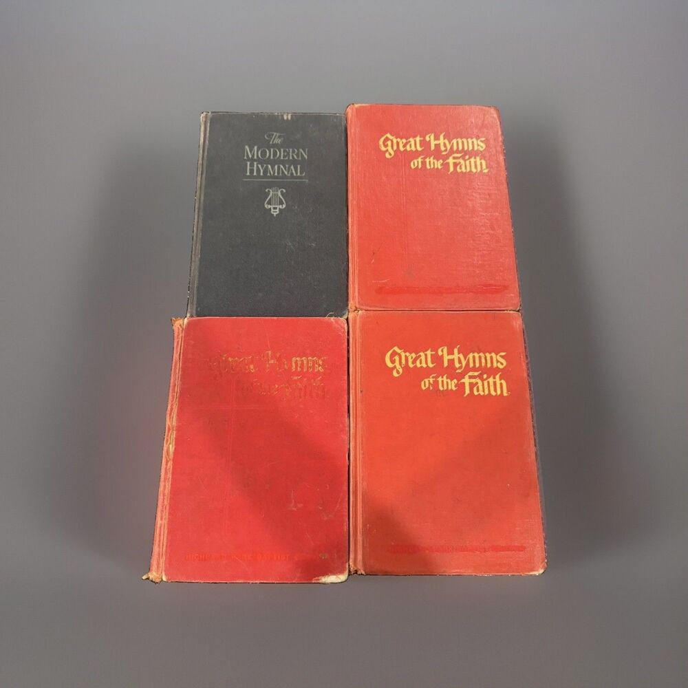 Great hymns of the faith x 3 & the modern hymnal x1 lot of 4 vintage decor